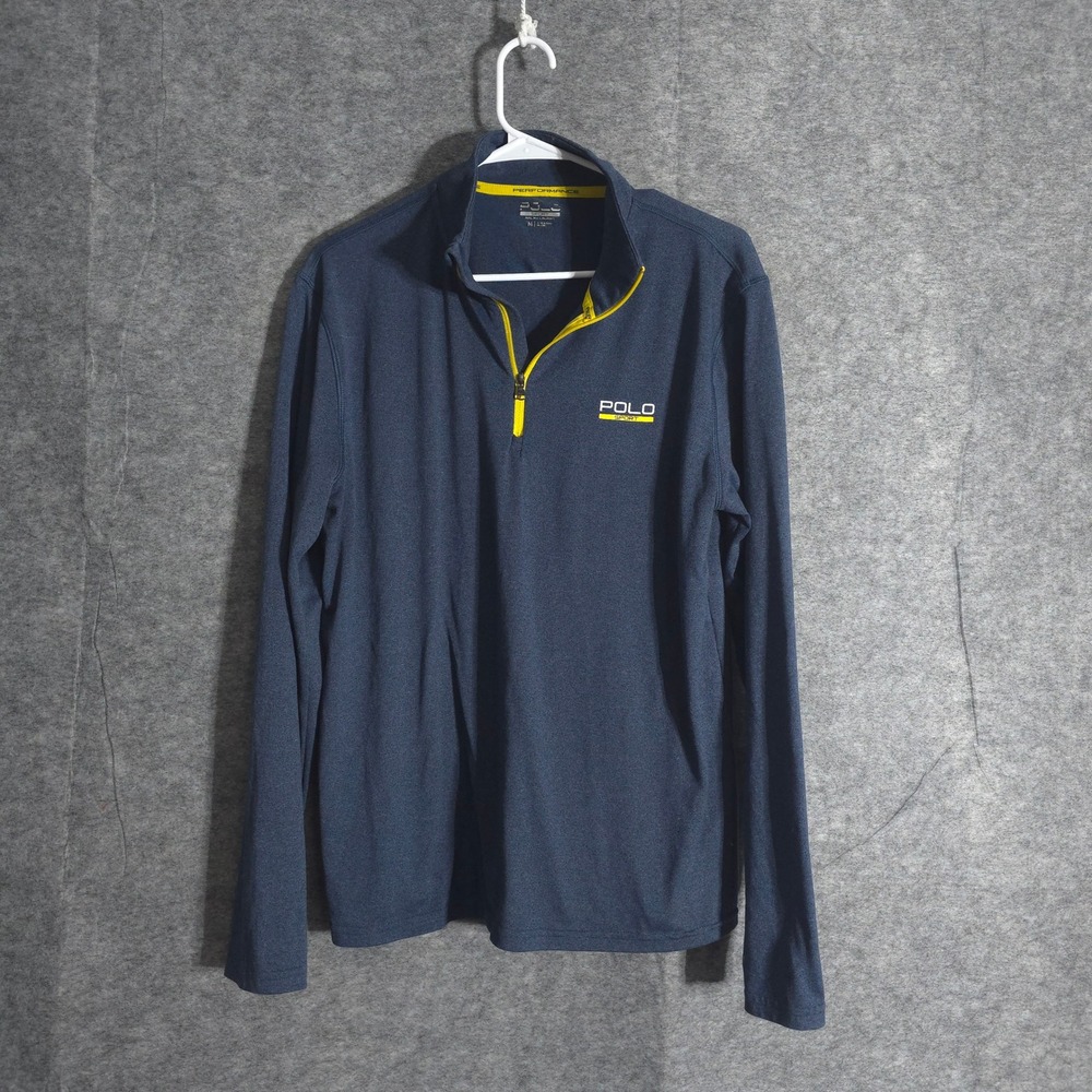 Polo Sport Ralph Lauren Quarter Zip Pullover Mens Medium Blue Performance Casual